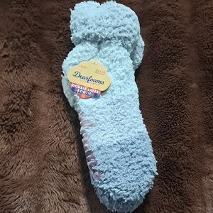 Dearfoams Cozy Comfort Gray Plush Double Layer Bootie Slippers